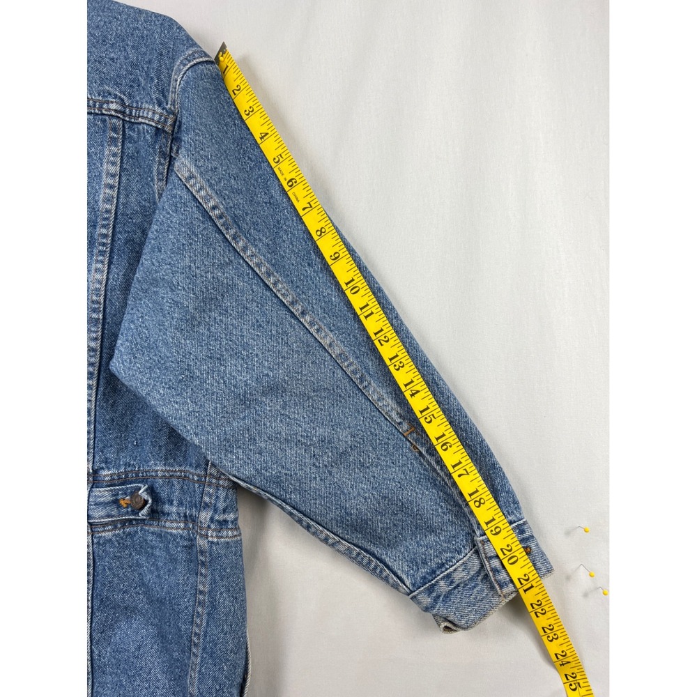 Levi's Denim Jacket Womens Small Blue Vintage 70596 Longline Drawstring Made USA - Picture 8 of 9